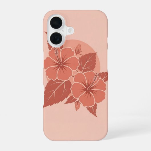 Vintage Hibiscus Duo iPhone 16 Hoesje (Achterkant)