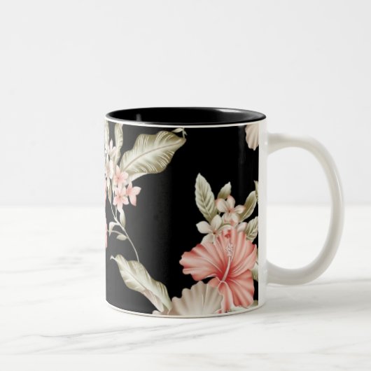 Vintage Hibiscus Floral Mok (Rechts)