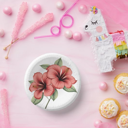 Vintage Hibiscus Papieren Kommen (Feest)