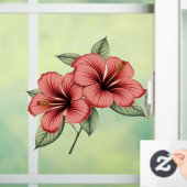 Vintage Hibiscus Raamsticker (Huis)