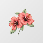 Vintage Hibiscus Raamsticker (Vel)