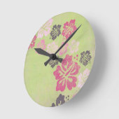 Vintage Hibiscus Ronde Klok (Hoek)