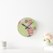 Vintage Hibiscus Ronde Klok (Huis)