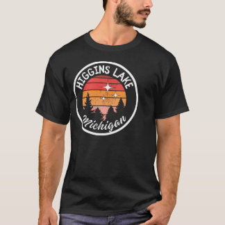 Vintage Higgins Lake Michigan Meer Zonsondergang O T-shirt
