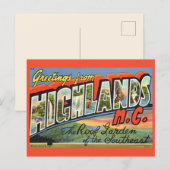 Vintage Highlands NC ansichtkaart Briefkaart (Voorkant / Achterkant)