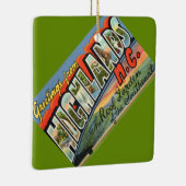 Vintage Highlands NC ansichtkaart Keramisch Ornament (Rechts)