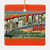Vintage Highlands NC ansichtkaart Keramisch Ornament (Achterkant)