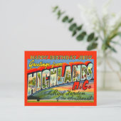 Vintage Highlands NC Birthday Postcard Feestdagenkaart (Staand voorkant)