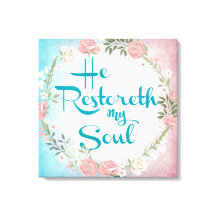 Vintage Hij herstelt mijn Soul Bible Verse