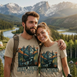 Vintage Hiker Rocky Mountain National Park  T-shirt