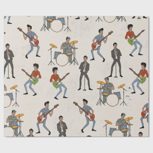 Vintage Hillbill Rockers Cadeaupapier (Vlak)