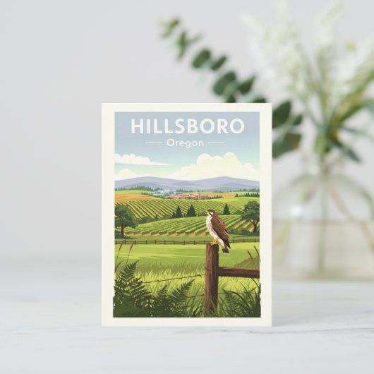 Vintage Hillsboro Oregon Briefkaart (Staand voorkant)