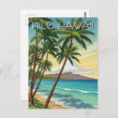 Vintage Hilo Hawaii Travel Briefkaart (Voorkant / Achterkant)