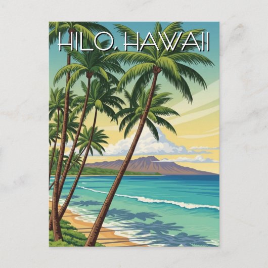 Vintage Hilo Hawaii Travel Briefkaart (Voorkant)