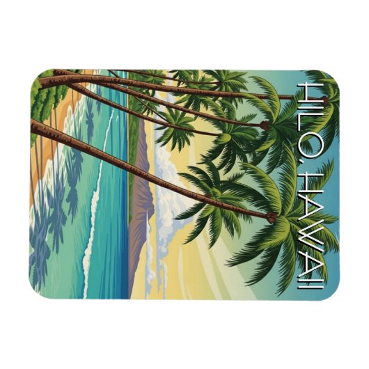 Vintage Hilo Hawaii Travel Magneet (Horizontaal)