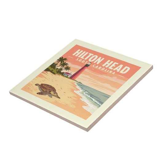 Vintage Hilton Head South Carolina Tegeltje (Zijkant)