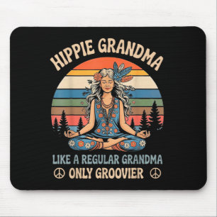 Vintage hippie oma zoals een gewone oma alleen muismat