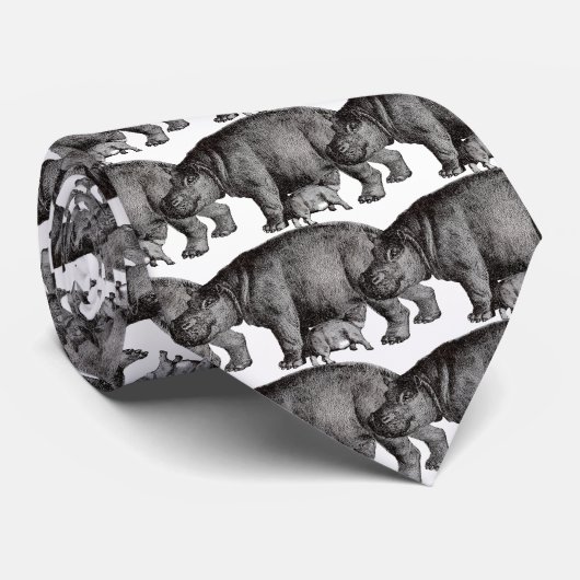 Vintage Hippo Stropdas (Opgerold)