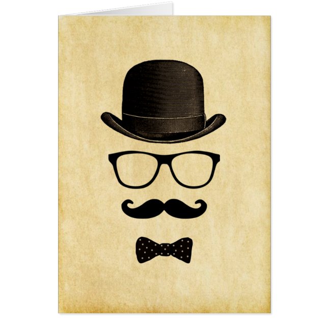 Vintage/Hipster Mustache Man (Voorkant)