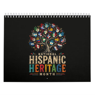 Vintage Hispanic Heritage Month Eenheidsboom Kalender