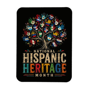 Vintage Hispanic Heritage Month Eenheidsboom Magneet