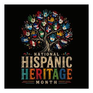 Vintage Hispanic Heritage Month Eenheidsboom Perfect Poster