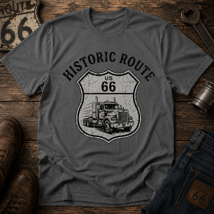 Vintage Historische Route 66 Vrachtwagen Amerikaan T-shirt