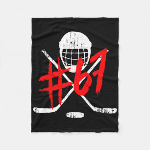 Vintage Hockey 67 Jersey Nummer Fleece Deken