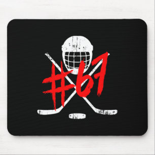 Vintage Hockey 67 Jersey Nummer Muismat
