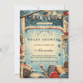 Vintage Hockey Baby Shower Kaart (Voorkant)