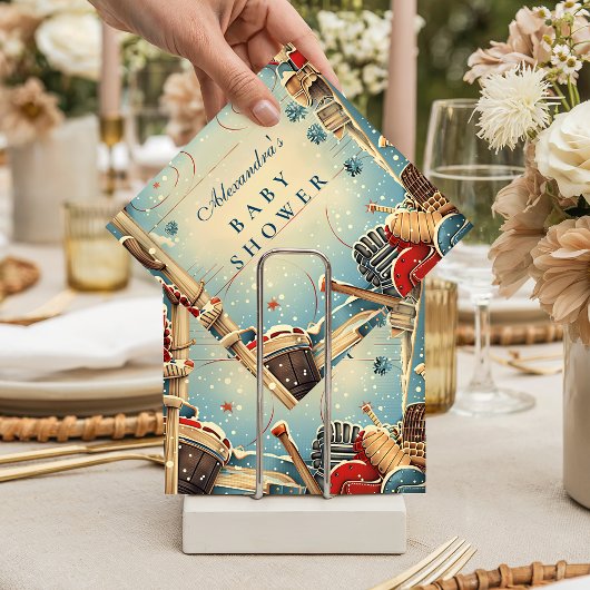 Vintage Hockey Baby Shower Servet