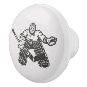 Vintage Hockey Goalie Keramische Knop (Rechts)