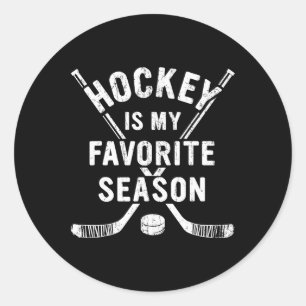 Vintage Hockey Is Mijn Favoriete Seizoen Ronde Sticker