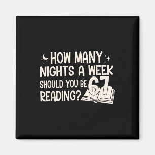 Vintage Hoeveel Nachten Lezen 67 Meme Boek Liefheb Magneet