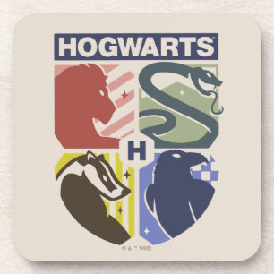 Vintage HOGWARTS™ Gestempeld Wapenembleem Bier Onderzetter
