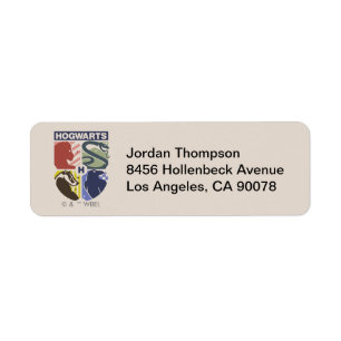 Vintage HOGWARTS™ Gestempeld Wapenembleem Etiket