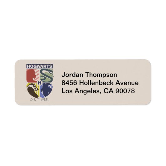 Vintage HOGWARTS™ Gestempeld Wapenembleem Etiket (Voorkant)