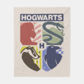 Vintage HOGWARTS™ Gestempeld Wapenembleem Fleece Deken (Voorkant)