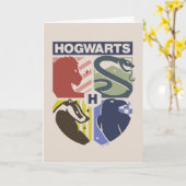Vintage HOGWARTS™ Gestempeld Wapenembleem Kaart (Gele Bloem)
