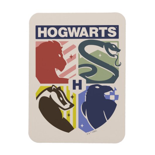 Vintage HOGWARTS™ Gestempeld Wapenembleem Magneet (Verticaal)