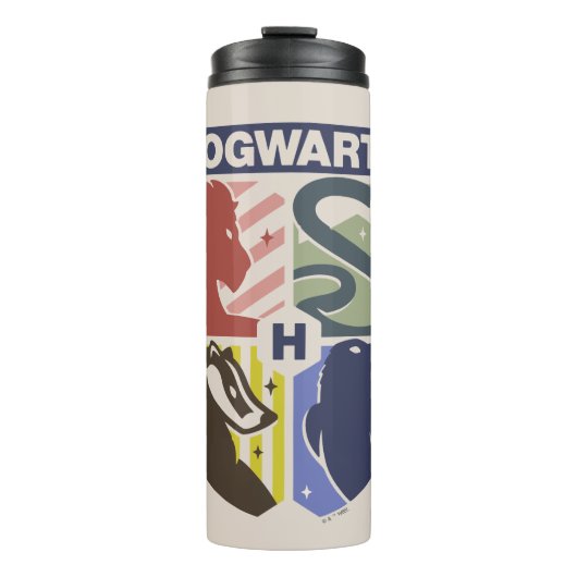 Vintage HOGWARTS™ Gestempeld Wapenembleem Thermosbeker (Voorkant)
