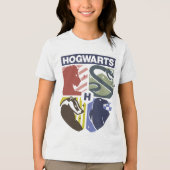 Vintage HOGWARTS™ Gestempeld Wapenembleem Tri-Blend Shirt (Voorkant)