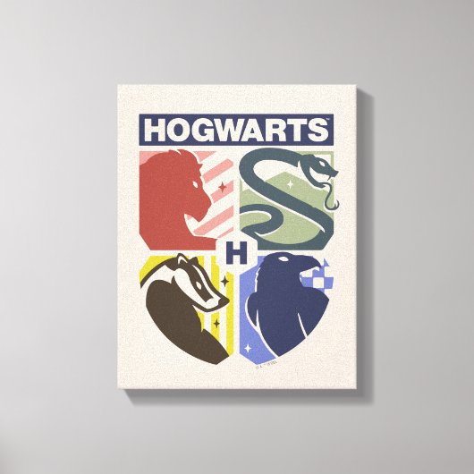 Vintage HOGWARTS™ Stamped Crest Canvas Afdruk (Voorkant)