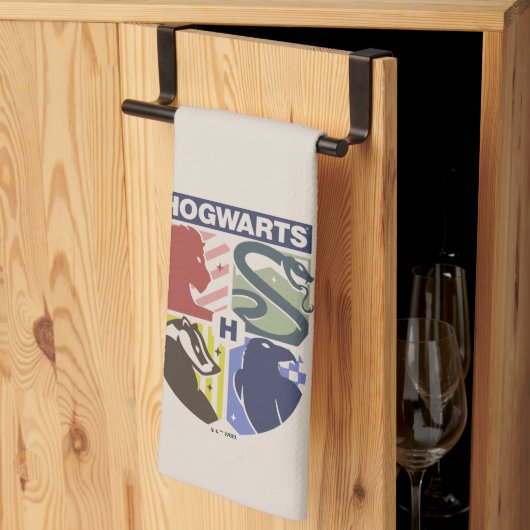 Vintage HOGWARTS™ Stamped Crest Theedoek (Derde Gevouwen)