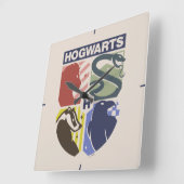 Vintage HOGWARTS™ Stamped Crest Vierkante Klok (Hoek)