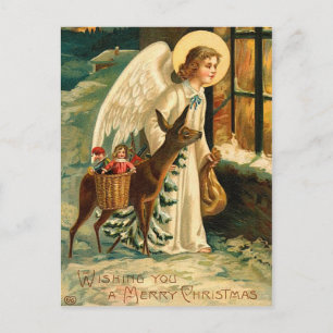 Vintage Holiday Angel Briefkaart