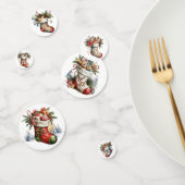 VINTAGE HOLIDAY CHRISTMAS STOCKING & PRESENTS CONFETTI (Groep)