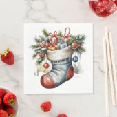 VINTAGE HOLIDAY CHRISTMAS STOCKING & PRESENTS SERVET (Insitu)