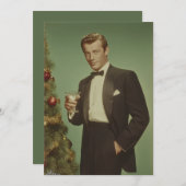 Vintage Holiday Elegance Portrait Feestdagenkaart (Voorkant / Achterkant)