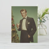 Vintage Holiday Elegance Portrait Feestdagenkaart (Staand voorkant)